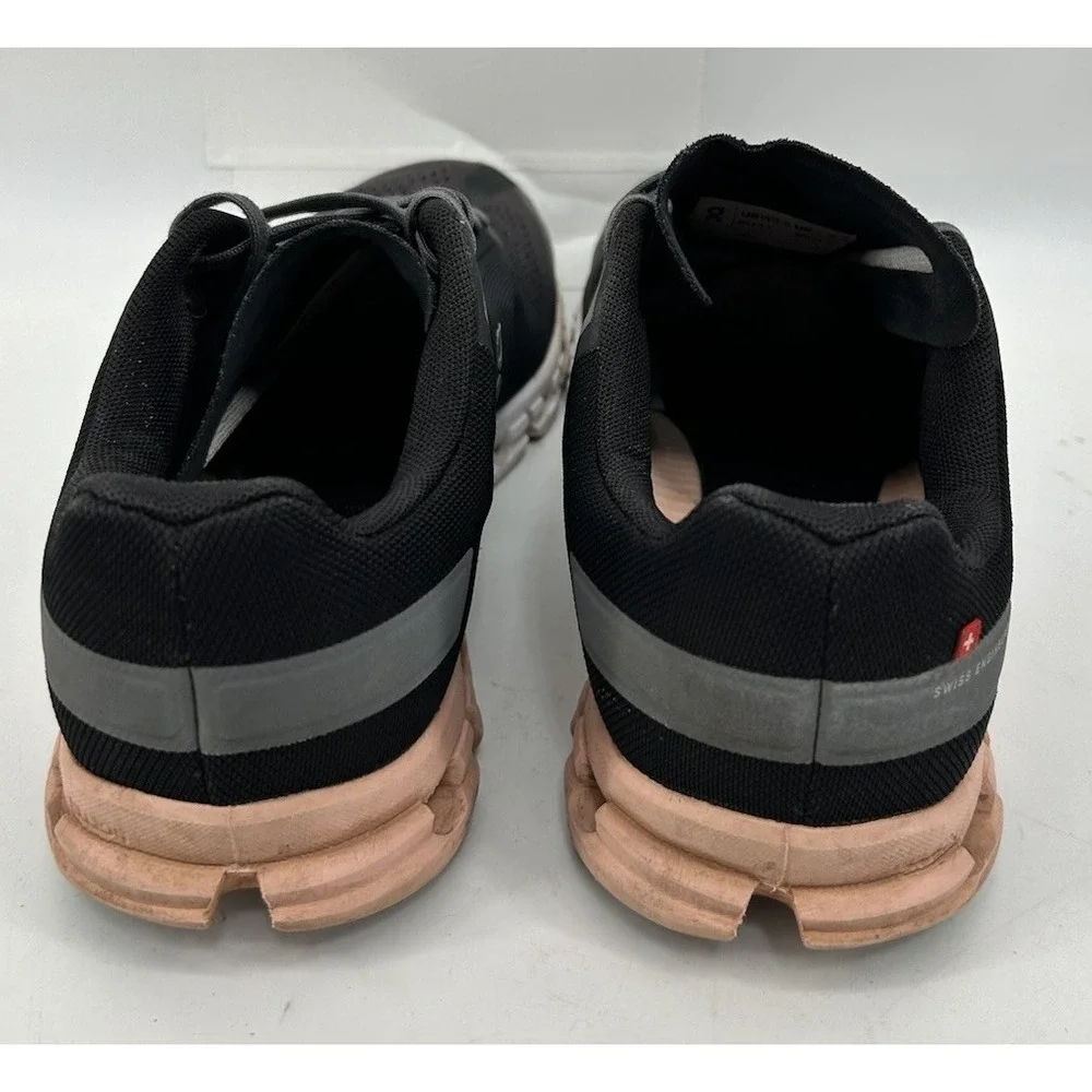 On Cloud Flow Running Sneakers Black With Rock Rose Women's Size‎ 9.5